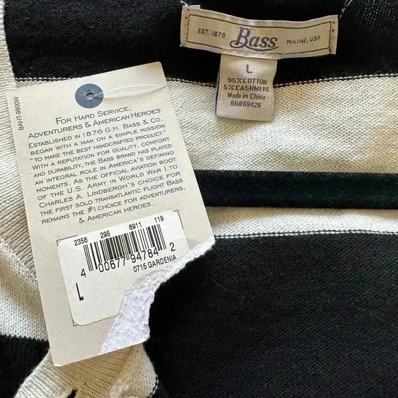 Bass Cream and Black Stripe Cardigan - Picture 6 of 6